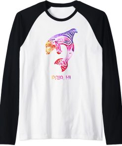 Tribal Paia Orca Killer Whale Indigenous Native Raglan Baseball Tee