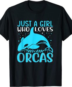 Just A Girl Who Loves Orcas Funny Whale Vintage Orca T-Shirt