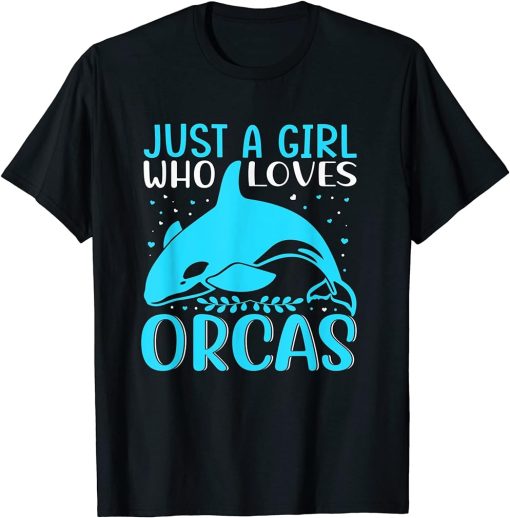 Just A Girl Who Loves Orcas Funny Whale Vintage Orca T-Shirt