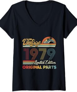 Womens Vintage 1979 Limited Edition Original Parts V-Neck T-Shirt