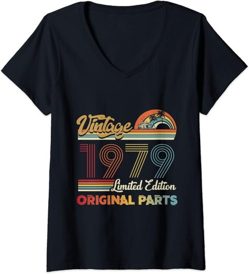 Womens Vintage 1979 Limited Edition Original Parts V-Neck T-Shirt