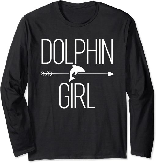 Dolphin Girl Gift For Women Beluga Fish Orca Lover Long Sleeve T-Shirt