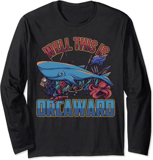 Orca Vintage Retro Art Sea Life Killer Whale Long Sleeve T-Shirt