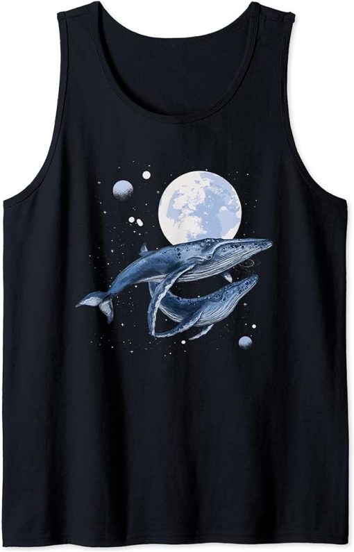 Humpback whale in Space | Funny Beluga Orca Blue whale Tank Top